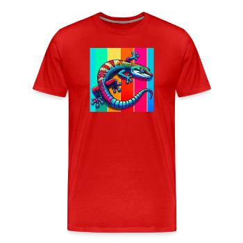 Gecko - Men's Premium Organic T-Shirt - red - Front - Damien (186cm)