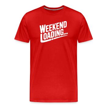 Wochenende wird geladen - Männer Premium Bio T-Shirt - Rot - Vorne - Damien (186cm)