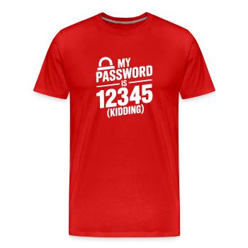 Mein Passwort ist 12345 (Scherz) - Männer Premium Bio T-Shirt - Rot - Vorne - Damien (186cm)
