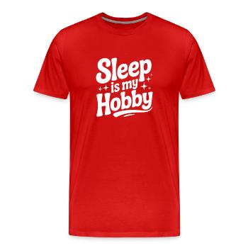 Le sommeil est mon passe-temps - T-shirt bio Premium Homme - rouge - Devant - Damien (186cm)