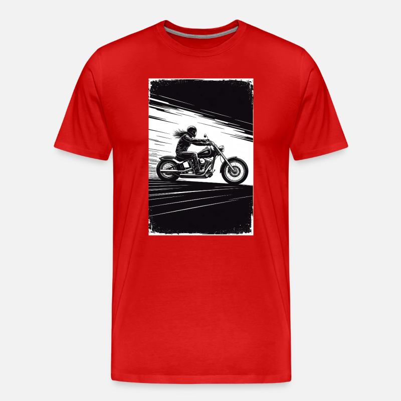 Chopper_Biker_Artwork_Collection_R02 - Männer Premium Bio T-Shirt - Rot