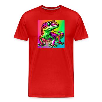 Gecko - Männer Premium Bio T-Shirt - Rot - Vorne - Damien (186cm)