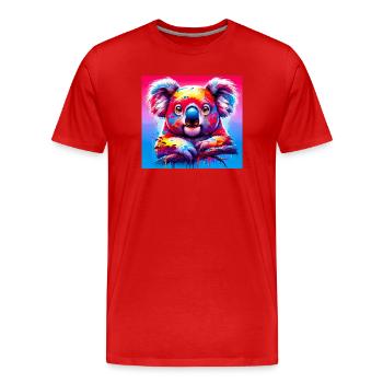 Koala - Männer Premium Bio T-Shirt - Rot - Vorne - Damien (186cm)