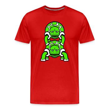 2 Artist Schildkröten Huckepack Team Crew Freunde - Männer Premium Bio T-Shirt - Rot - Vorne - Damien (186cm)