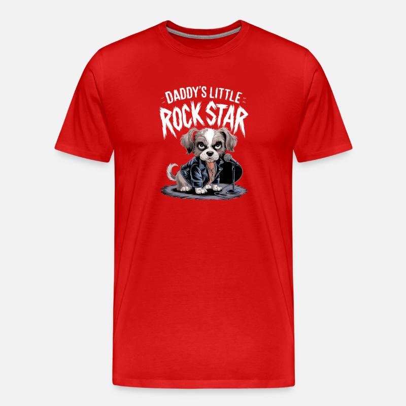 Hündischer mit Lederjacke - Männer Premium Bio T-Shirt - Rot