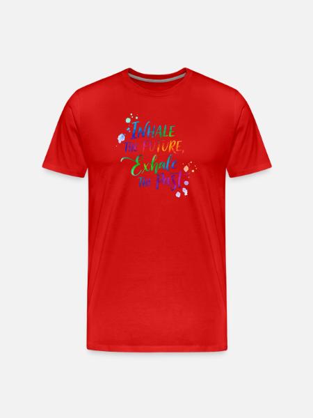 Inspirational Rainbow Calligraphy Design - Men's Premium Organic T-Shirt - red