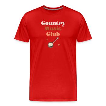 Country Music Club Banjo - Men's Premium Organic T-Shirt - red - Front - Damien (186cm)