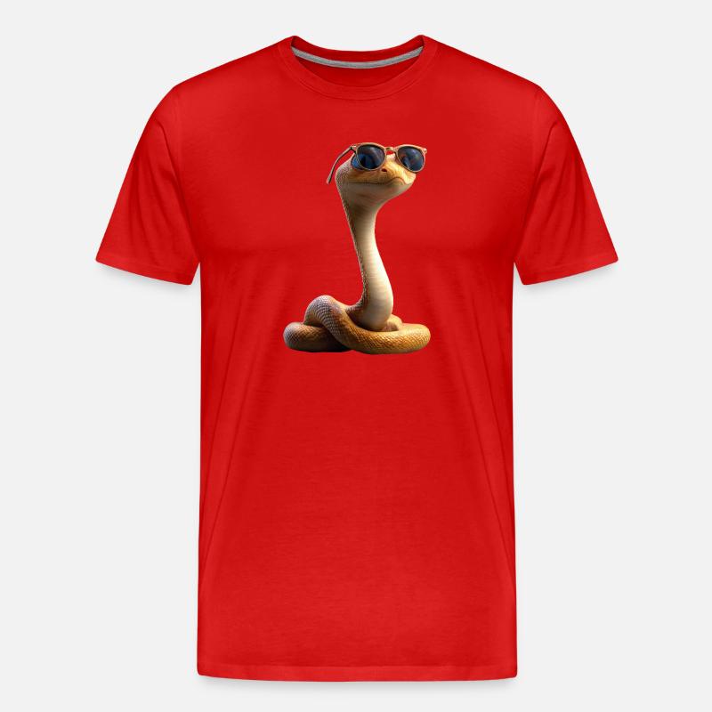Schlange Python Kobra Klapperschlange Schlangen - Männer Premium Bio T-Shirt - Rot