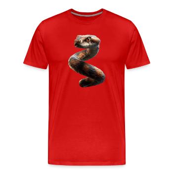 Schlange Python Kobra Klapperschlange Schlangen - Männer Premium Bio T-Shirt - Rot - Vorne - Damien (186cm)