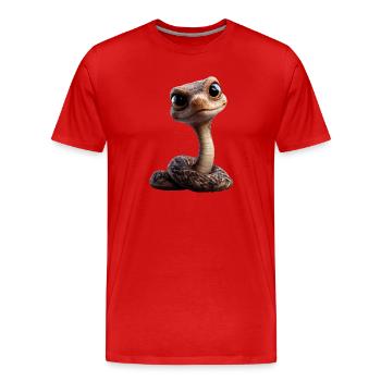 Schlange Python Kobra Klapperschlange Schlangen - Männer Premium Bio T-Shirt - Rot - Vorne - Damien (186cm)