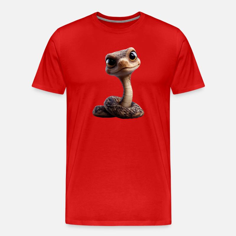 Schlange Python Kobra Klapperschlange Schlangen - Männer Premium Bio T-Shirt - Rot