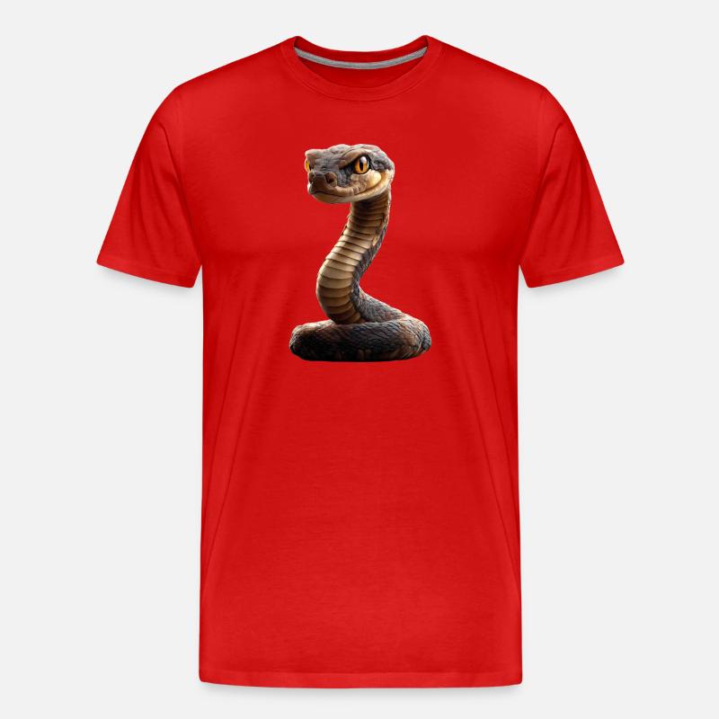 snake, python, cobra, rattlesnake, snakes - Men's Premium Organic T-Shirt - red