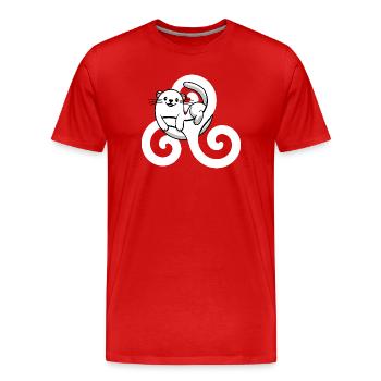 Bretonische Bretonische Hermine – Breizh Symbol Triskel - Männer Premium Bio T-Shirt - Rot - Vorne - Damien (186cm)