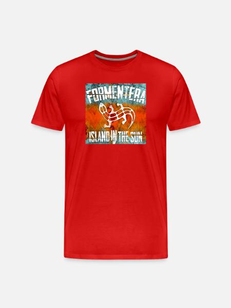 Formentera with Gecko - Men's Premium Organic T-Shirt - red