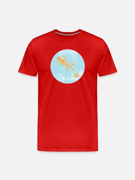 Gecko with blue Ibiza design - Men's Premium Organic T-Shirt - red