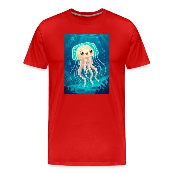 Méduse-boîte – mortelle dans la tropica australienne - T-shirt bio Premium Homme - rouge - Devant - Damien (186cm)