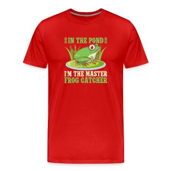 Frog Catcher In The Pond Master Catcher Frog - Männer Premium Bio T-Shirt - Rot - Vorne - Damien (186cm)