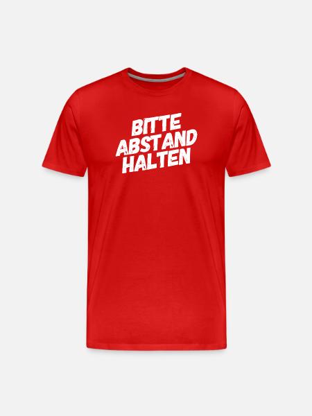 Please keep your distance - Men's Premium Organic T-Shirt - red