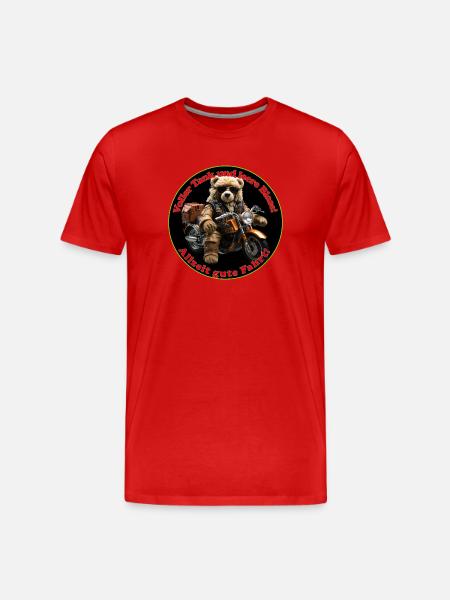Adventure Teddy on Motorcycle - Men's Premium Organic T-Shirt - red