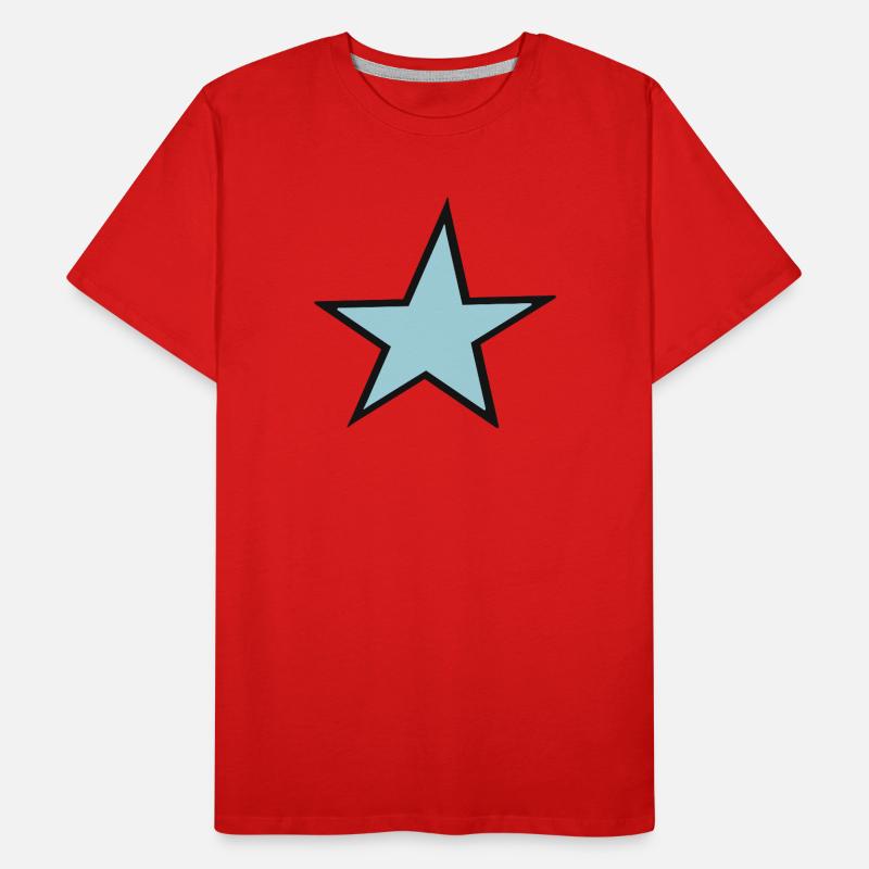 Bright blue star with black border Men's Premium Organic T-Shirt