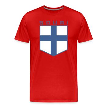 Soumi, Finlande - T-shirt bio Premium Homme - rouge - Devant - Damien (186cm)