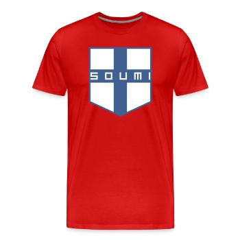 Soumi, Finlande - T-shirt bio Premium Homme - rouge - Devant - Damien (186cm)