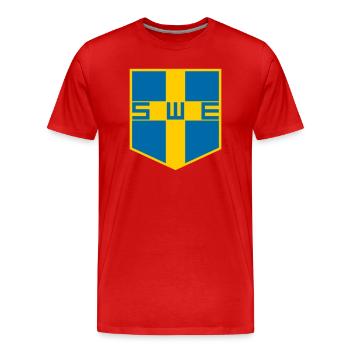 Sweden Sverige - Men's Premium Organic T-Shirt - red - Front - Damien (186cm)