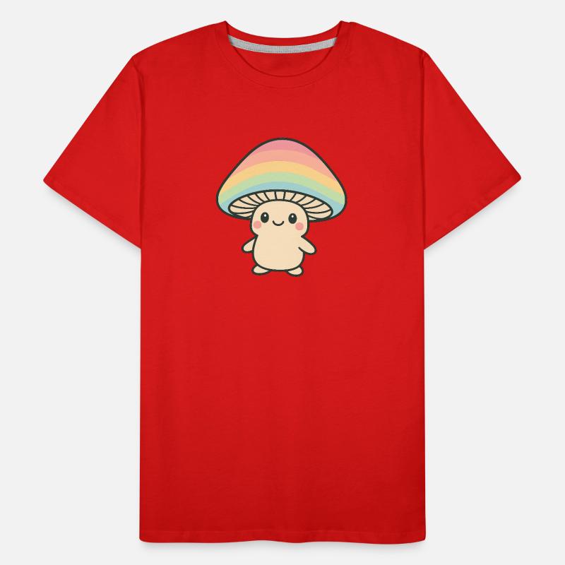 Champignon avec chapeau arc-en-ciel T-shirt bio Premium Homme