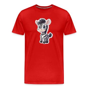 Zebra - Men's Premium Organic T-Shirt - red - Front - Damien (186cm)