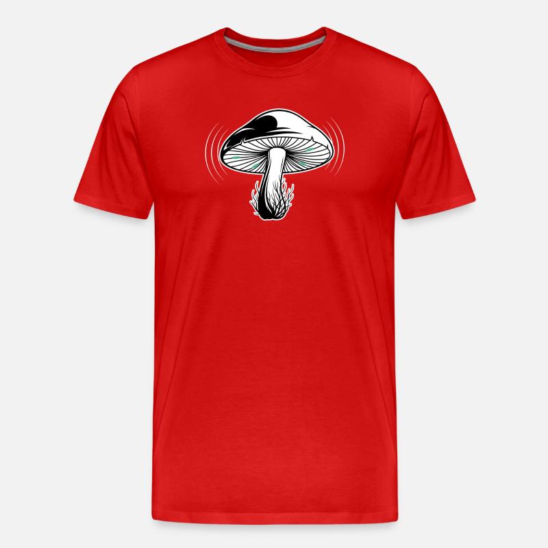 Mystische Waldpilz-Illustration - Männer Premium Bio T-Shirt - Rot