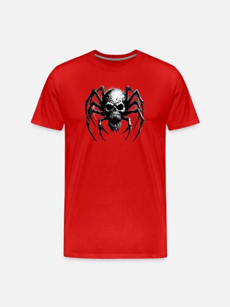 Halloween Monster Spider Skull - Men's Premium Organic T-Shirt - red