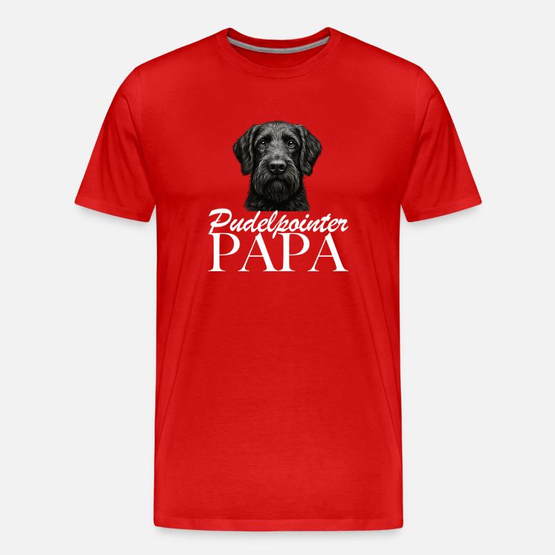 Pudelpointer Papa - Männer Premium Bio T-Shirt - Rot