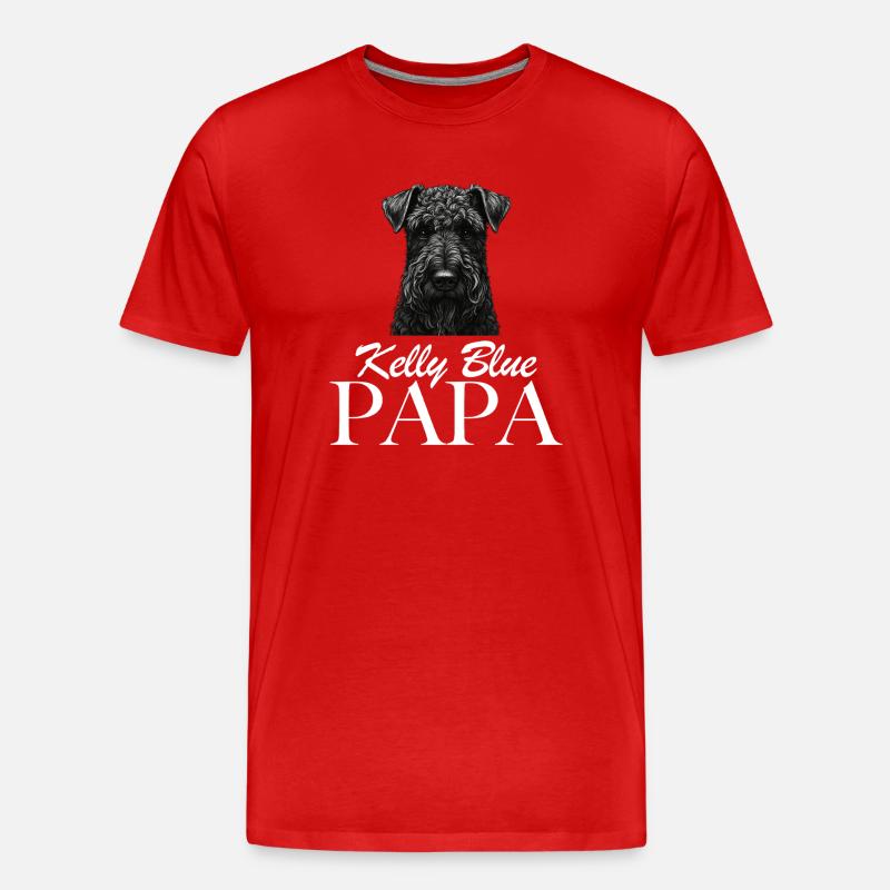 Kerry Blue Papa - Männer Premium Bio T-Shirt - Rot