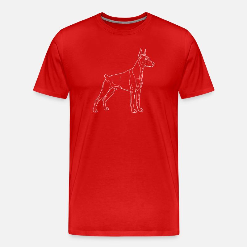 Anmutiger Dobermann in Seitenansicht - Männer Premium Bio T-Shirt - Rot