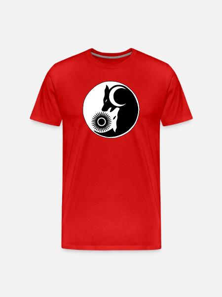Wolves yin yang - Men's Premium Organic T-Shirt - red