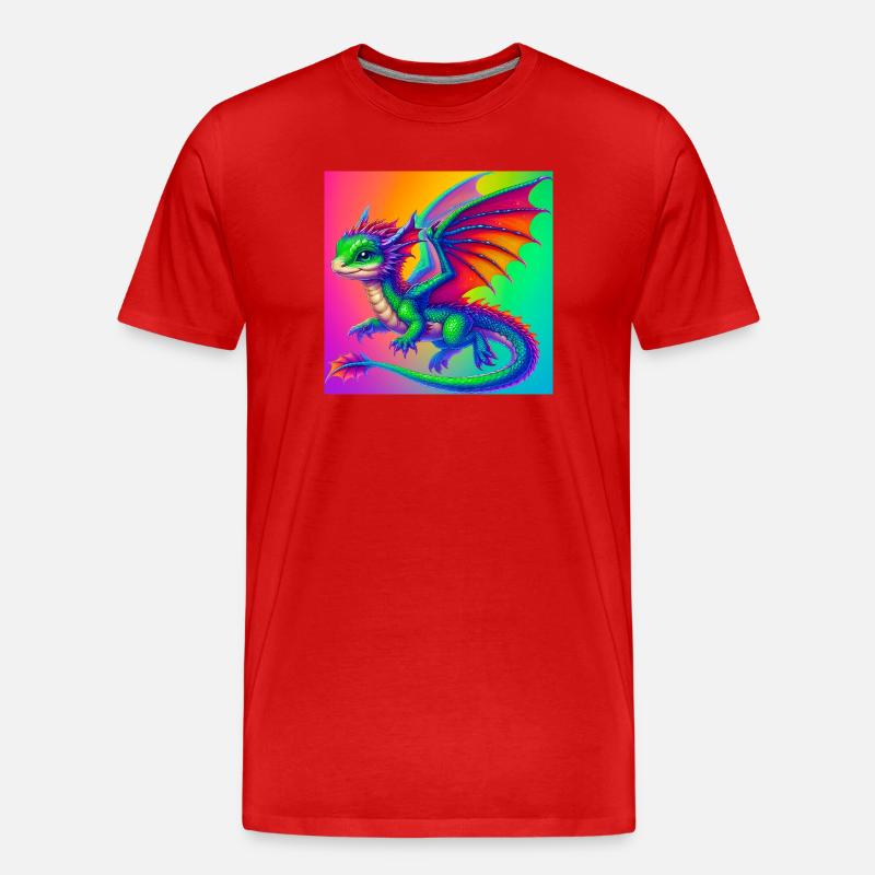 Drache - Männer Premium Bio T-Shirt - Rot