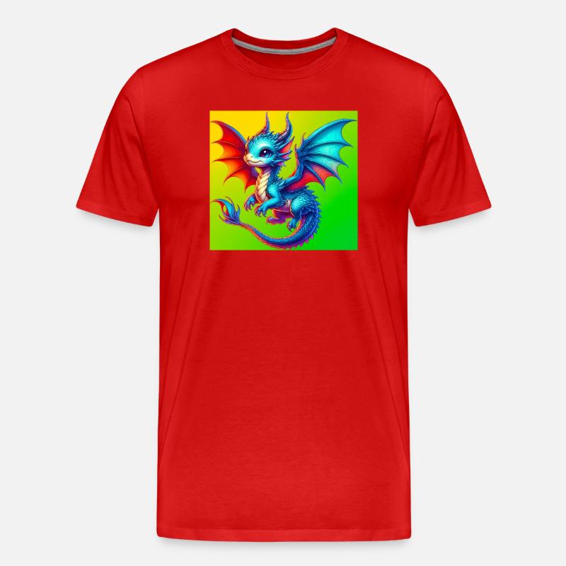 Drache - Männer Premium Bio T-Shirt - Rot