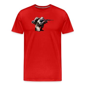 Soldier - Men's Premium Organic T-Shirt - red - Front - Damien (186cm)