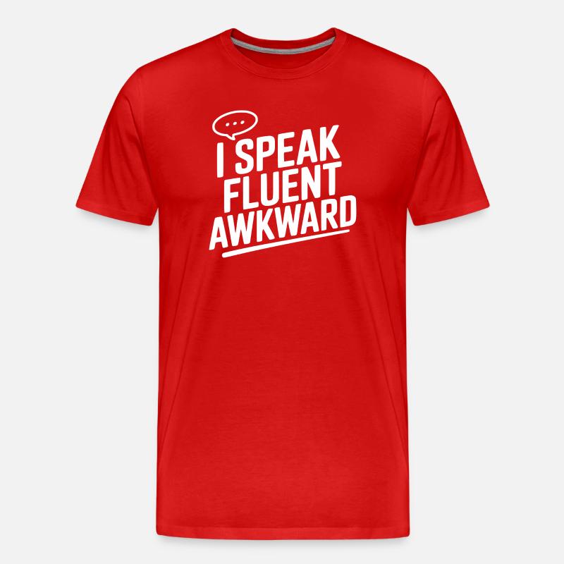 Ich spreche fließend unbeholfen - Männer Premium Bio T-Shirt - Rot