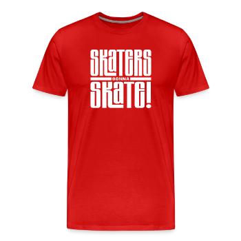Skaters going to Skate! - Men's Premium Organic T-Shirt - red - Front - Damien (186cm)