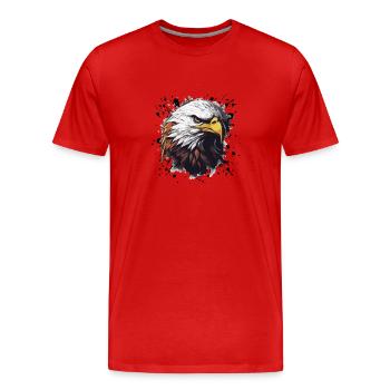 Eagle Head - Men's Premium Organic T-Shirt - red - Front - Damien (186cm)