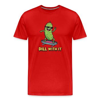 Ambiance cornichon - T-shirt bio Premium Homme - rouge - Devant - Damien (186cm)
