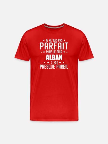 Alban: authentic, imperfect, top, perfection - Men's Premium Organic T-Shirt - red