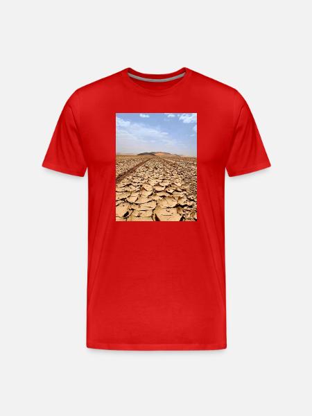 Desert sand and vehicle tracks - Men's Premium Organic T-Shirt - red