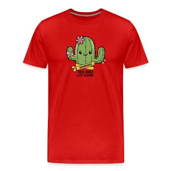 Spiky Hugs - Men's Premium Organic T-Shirt - red - Front - Damien (186cm)