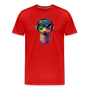 Schlange Python Kobra Klapperschlange Schlangen - Männer Premium Bio T-Shirt - Rot - Vorne - Damien (186cm)