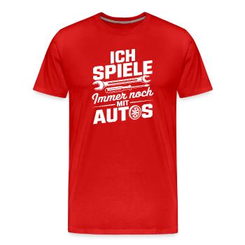 Lustiger Spruch für Mechaniker - Männer Premium Bio T-Shirt - Rot - Vorne - Damien (186cm)