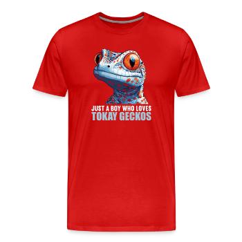 Tokay Geckos Tokay Gecko - T-shirt bio Premium Homme - rouge - Devant - Damien (186cm)