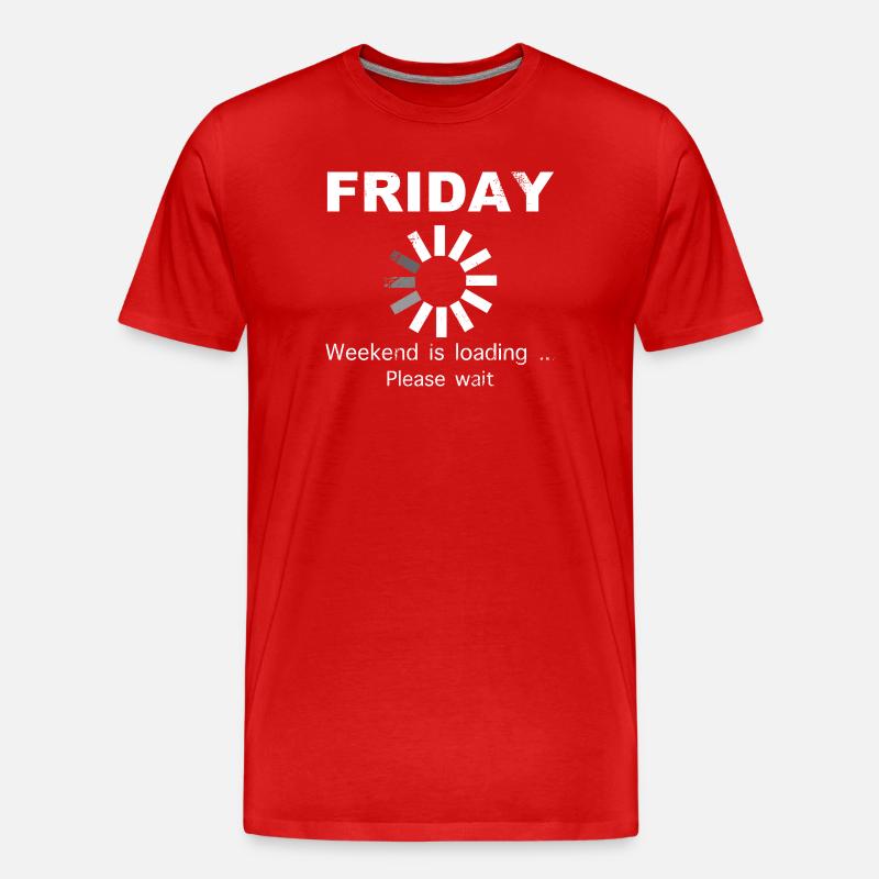 Friday Weekend Loading Spruch - Männer Premium Bio T-Shirt - Rot