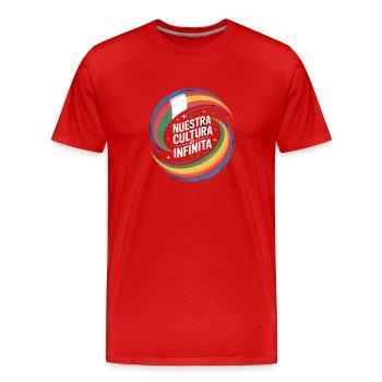 Nuestra Cultura es Infinita Latino Diversité - T-shirt bio Premium Homme - rouge - Devant - Damien (186cm)